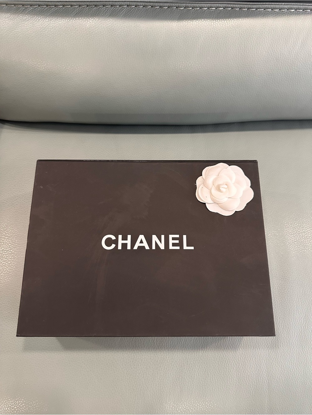 CHANEL Black Box with White Camellia